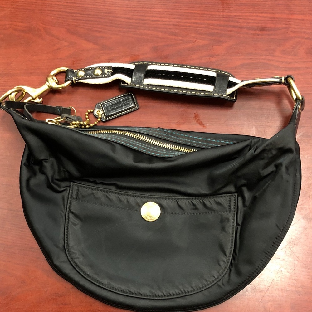 Coach Black Hampton Crescent Shoulder Bag